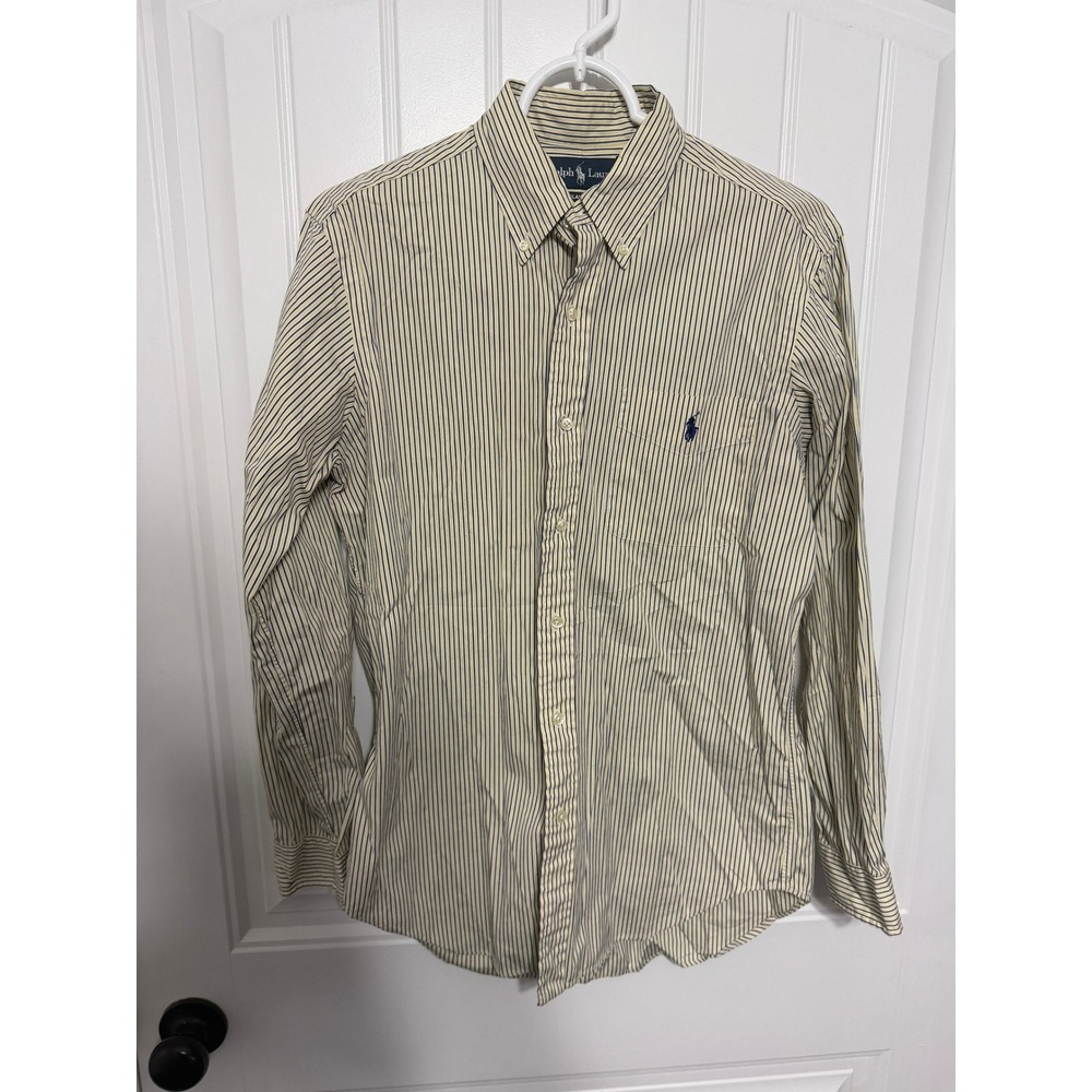 Ralph Lauren Button Down Mens 15 32/33 Classic Fit Striped Long Sleeve EUC